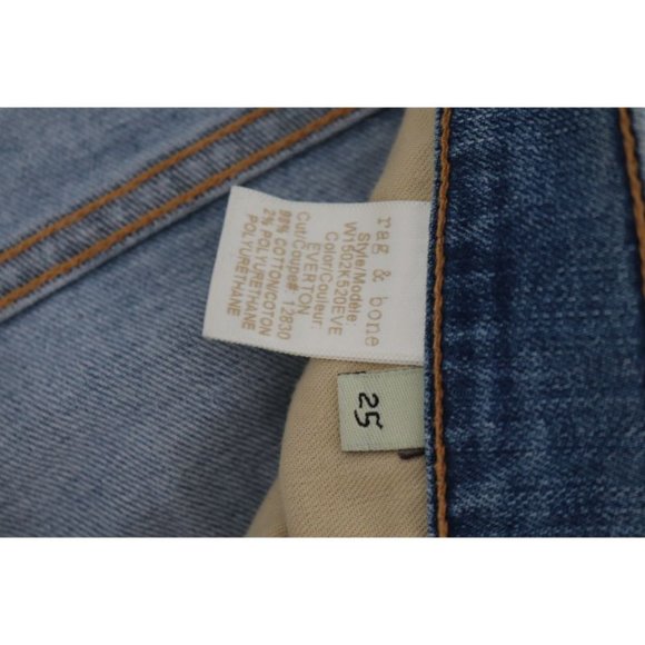 Rag & bone women's 25 W28 skinny jean in evertone cotton blend destroyed ripped - Picture 9 of 10